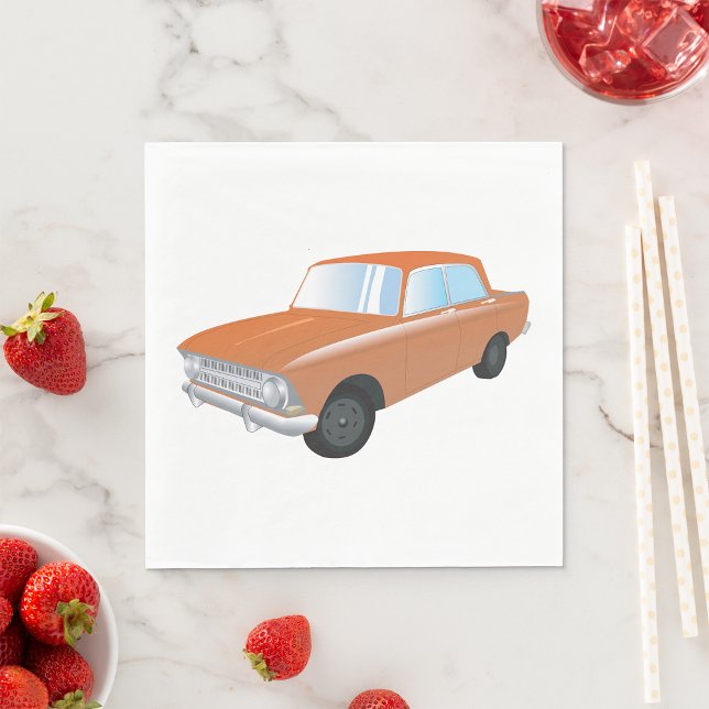 Serviette En Papier Voiture Tan Retro (Créateur téléchargé)