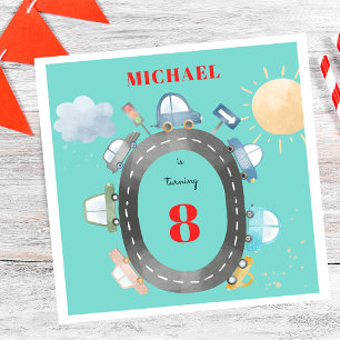 Serviette En Papier Voitures et véhicules sur la route garçon annivers