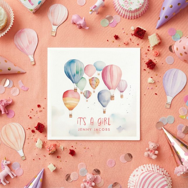 Serviette En Papier Voler des montgolfières c'est un plaisir de papier (Flying hot air balloons its a girl paper fun napkins.)