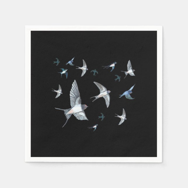 Serviette En Papier Vols d'hirondelles en vol (Devant)