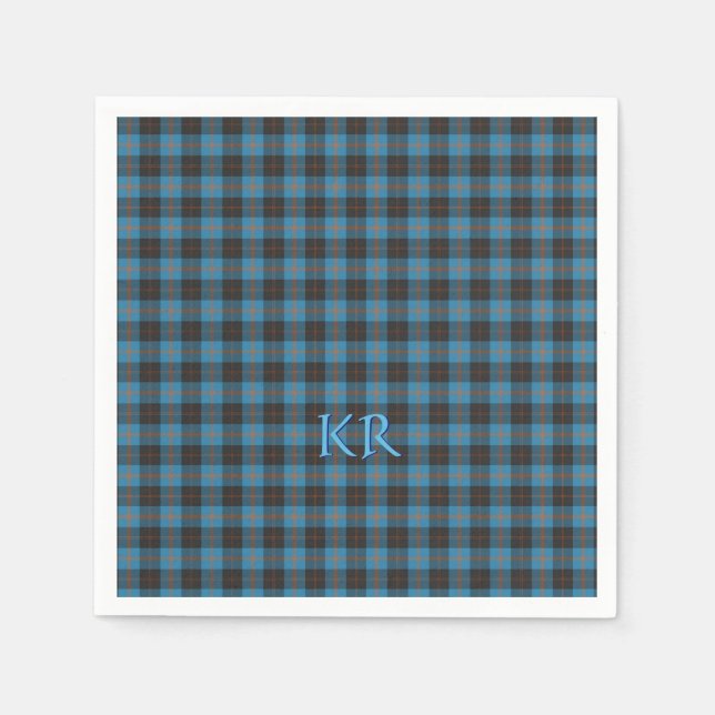 Serviette En Papier Vos initiales sur Angus District tartan antique (Devant)