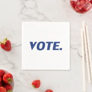 Serviette En Papier "Voter" Papier blanc bleu serviette