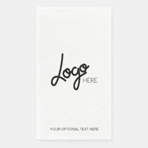 Serviette En Papier Votre logo d'entreprise Moderne Minimaliste Blanc