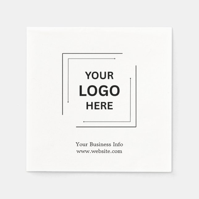Serviette En Papier Votre logo | Entreprise Moderne Minimaliste (Devant)