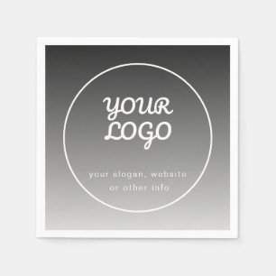 Serviette En Papier Votre logo et texte   Dégradé gris foncé