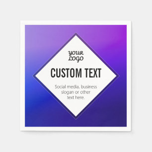 Serviette En Papier Votre logo et texte personnalisable   Ombre violet