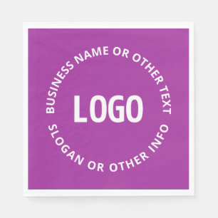 Serviette En Papier Votre logo et texte personnalisable Violet pourp