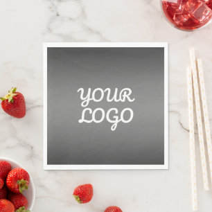 Serviette En Papier Votre logo & Moderne Simple Ombre Gris foncé
