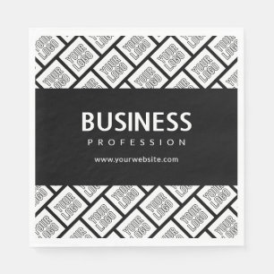 Serviette En Papier Votre logo Motif et nom commercial modifiable