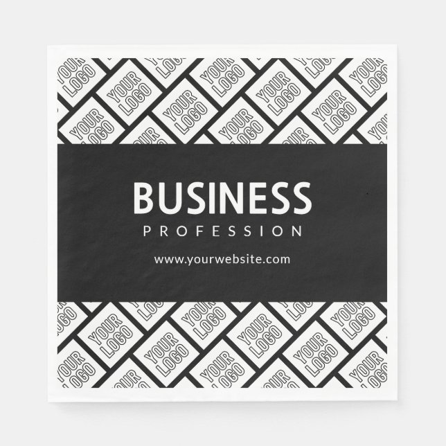 Serviette En Papier Votre logo Motif et nom commercial modifiable (Devant)