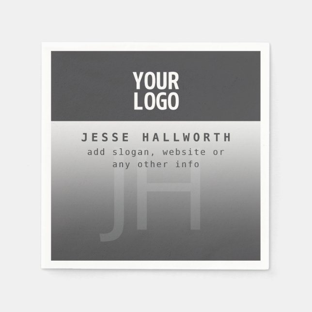 Serviette En Papier Votre logo, nom commercial et monogramme (Devant)