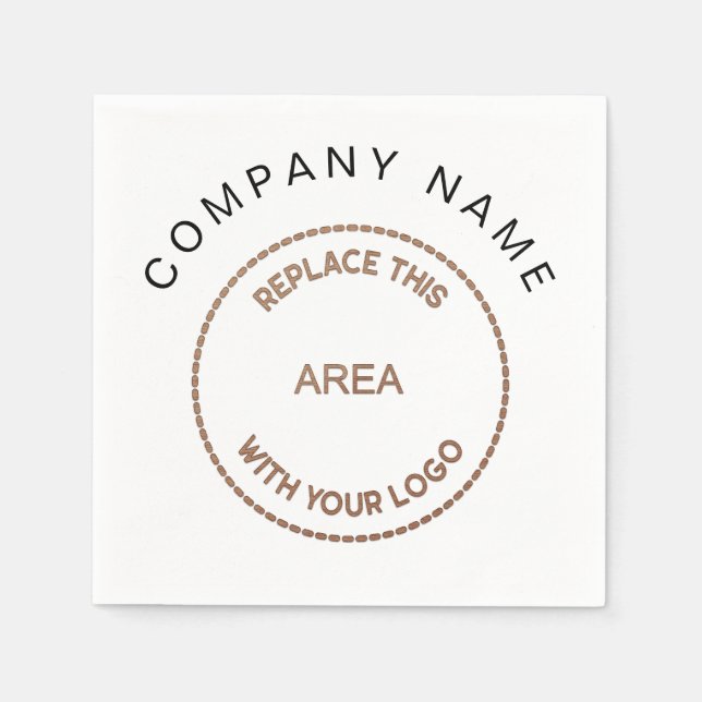Serviette En Papier Votre logo Nom de l'entreprise Entreprise (Devant)