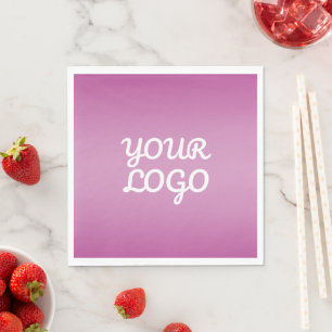 Serviette En Papier Votre logo & ombre simple moderne Violet