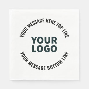 Serviette En Papier Votre logo ou image Texte éditable gras