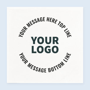 Serviette En Papier Votre logo ou image Texte éditable gras