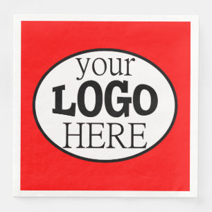 Serviette En Papier Votre logo professionnel personnalisé en rouge
