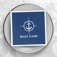 Votre nom de bateau Compass Ancre Bleu
