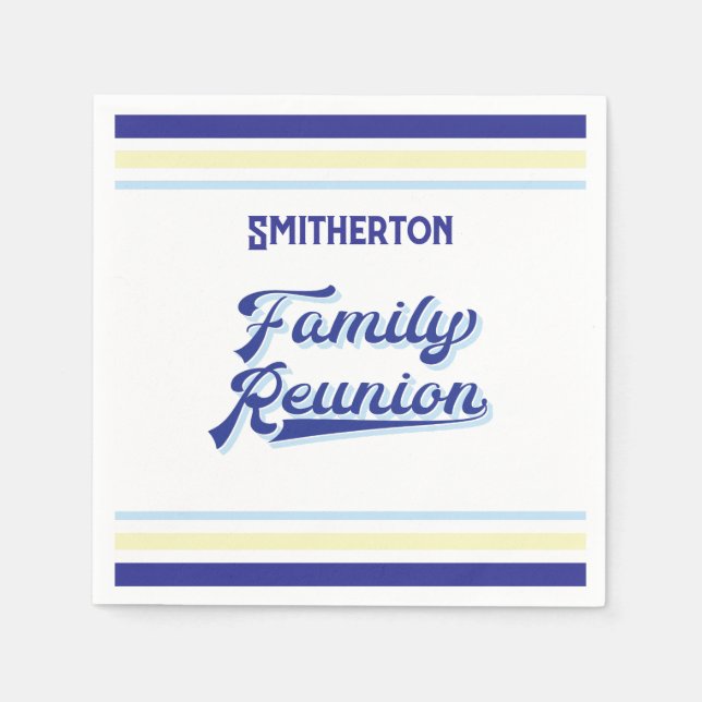 Serviette En Papier Votre Nom De Famille Réunion Monogramme (Devant)