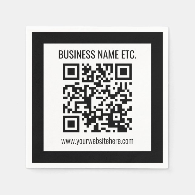 Serviette En Papier Votre nom d'entreprise et votre code QR modifié (Devant)