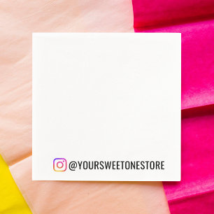 Serviette En Papier Votre nom Instagram Icône de médias sociaux Marque