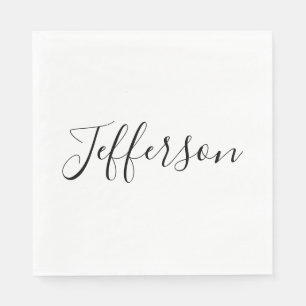 Serviette En Papier Votre nom Script élégant