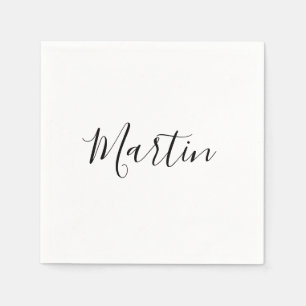 Serviette En Papier Votre nom Script élégant