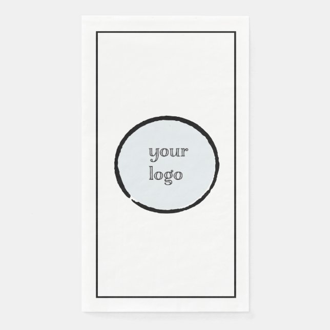 Serviette En Papier Votre propre frontière de ligne noire Logo (Devant)