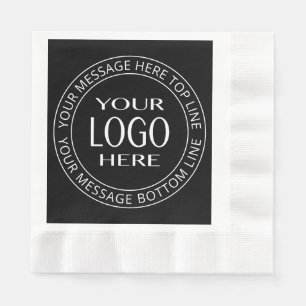 Serviette En Papier Votre propre logo et texte circulaire personnalisa