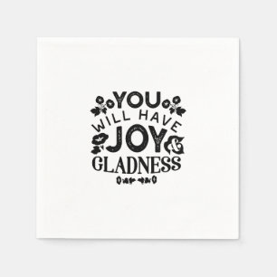 Serviette En Papier Vous aurez de la joie et de la gaieté Citation Ins