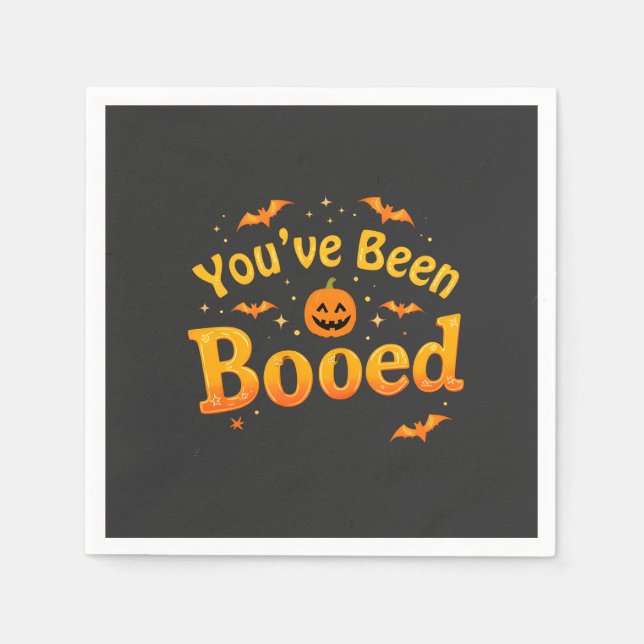 Serviette En Papier Vous avez été hué Citrouille Éffrayant Halloween (Devant)