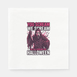 Serviette En Papier Vous criez Nous Halloween Ghostface Couteau Sangla