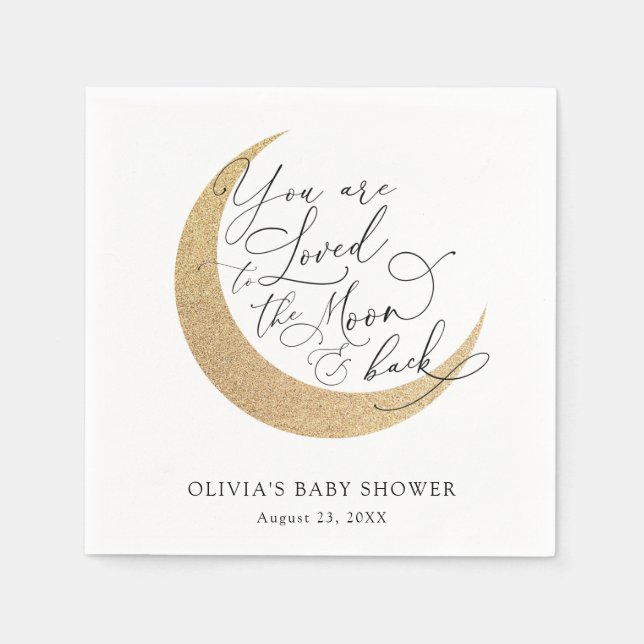Serviette En Papier Vous êtes amoureux de la lune Baby shower serviett (Devant)