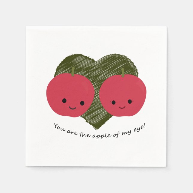 Serviette En Papier Vous êtes la pomme de mon oeil (Devant)