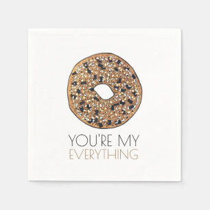 Serviette En Papier Vous êtes My Everything Bagel Petit déjeuner Amour