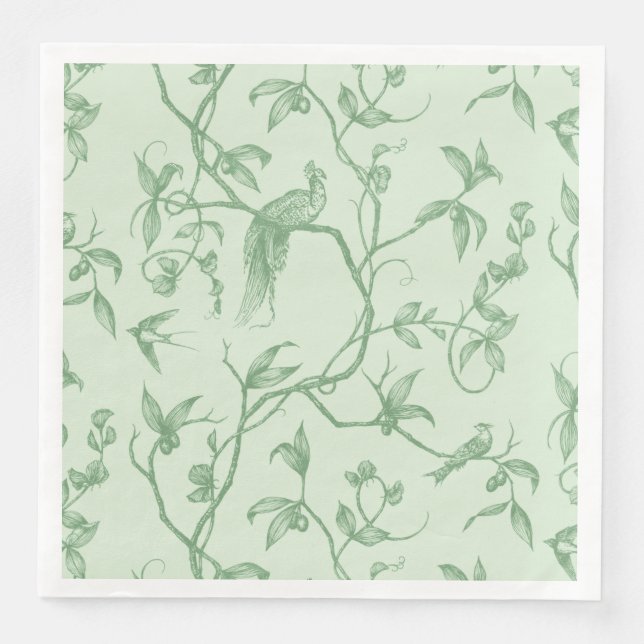 Serviette En Papier Voyage au Château Peacock Green (Devant)