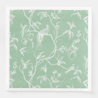 Serviette En Papier Voyage au Château Peacock Green2