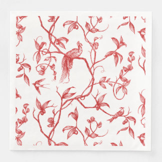 Serviette En Papier Voyage au Château Peacock Rouge