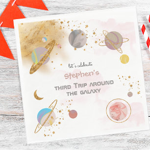 Serviette En Papier Voyage autour de la galaxie espace anniversaire