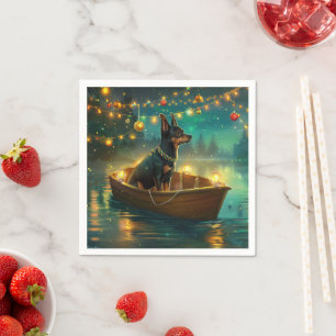 Serviette En Papier Voyage de Noël de la fête de Kelpie australien