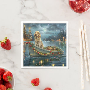 Serviette En Papier Voyage de Noël festif de Setter Anglais