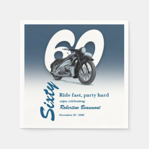 Serviette En Papier Voyage Moto Classique Conduite Rapide 60e Annivers