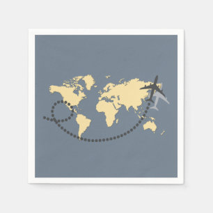 Serviette En Papier Voyageons l'illustration du monde
