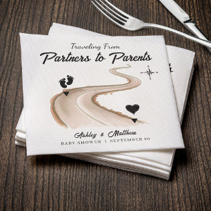 Serviette En Papier Voyager de Partenaires au Baby shower Parents