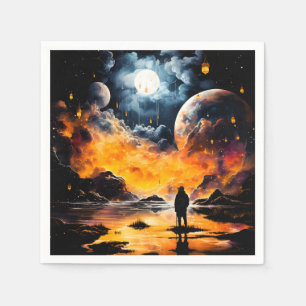 Serviette En Papier Voyageur astronaute Horizon cosmique Journey