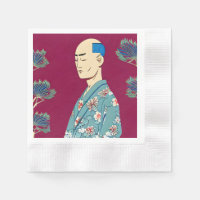 Vraiment Cool Retro Japonais Design Purple Napkins