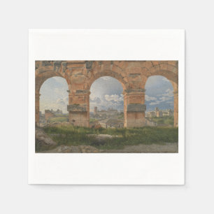 Serviette En Papier Vue à travers trois arches du Colisée