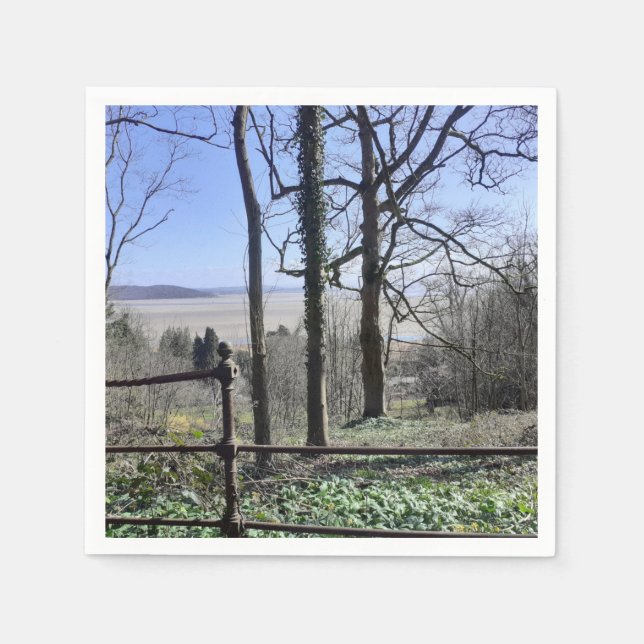 Serviette En Papier Vue Baie Morecambe (Devant)