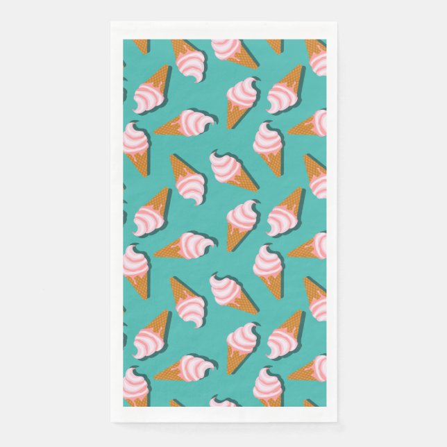 Serviette En Papier Waffle cones ice cream and frozen yogurt pattern (Devant)