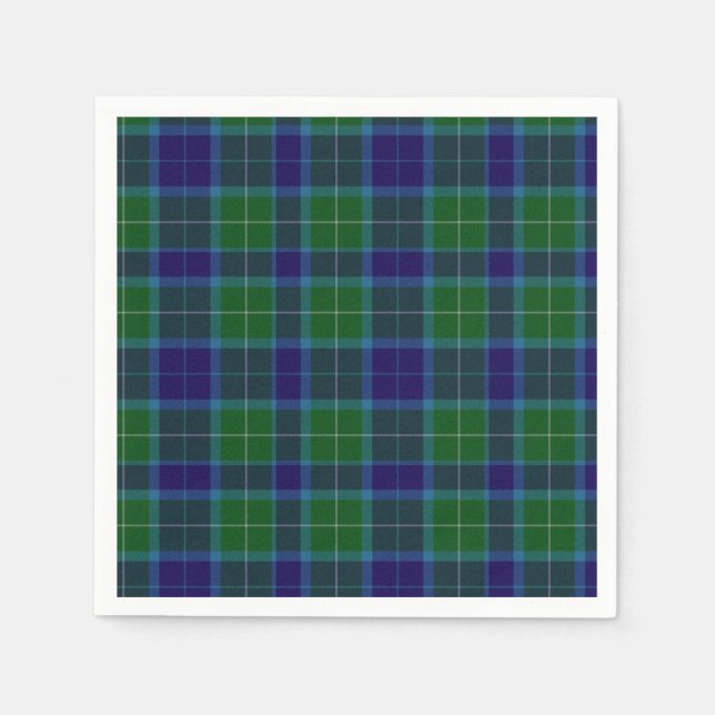 Serviette En Papier Wallace Clan Tartan Plaid Papier (Devant)