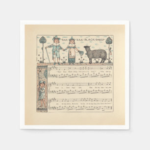 Serviette En Papier Walter Crane Baa Baa Mouton Noir Comptine
